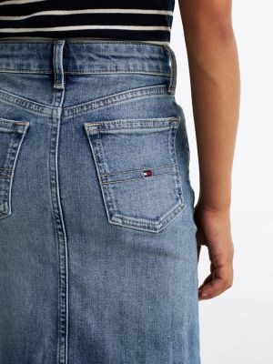 blau jeans-minirock mit vintage-wash für mädchen - tommy hilfiger