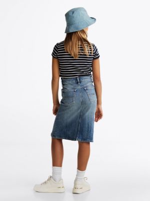 gonna midi in denim vintage wash blu da bambine tommy hilfiger