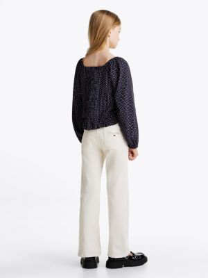 blouse à motif étoiles et dos froncé bleu pour filles tommy hilfiger