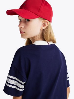 multi colour-blocked crew neck t-shirt for girls tommy hilfiger