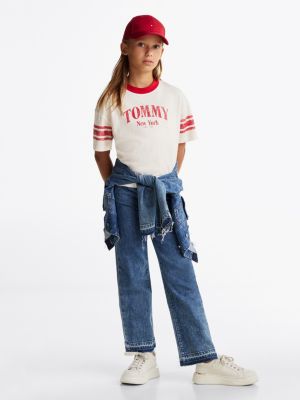 t-shirt con motivo color block multicolore da bambine tommy hilfiger