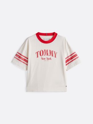 t-shirt con motivo color block multicolore da bambine tommy hilfiger