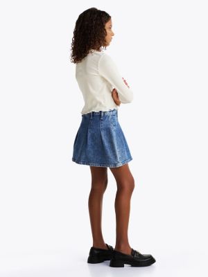 white textured extra slim long sleeve top for girls tommy hilfiger