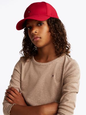 crop top extra slim texturé à manches longues marron pour filles tommy hilfiger