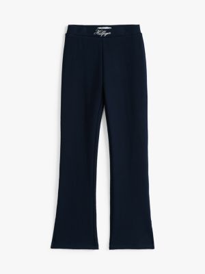 blue varsity skinny flared leggings for girls tommy hilfiger