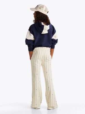 beige varsity stripe joggers for girls tommy hilfiger