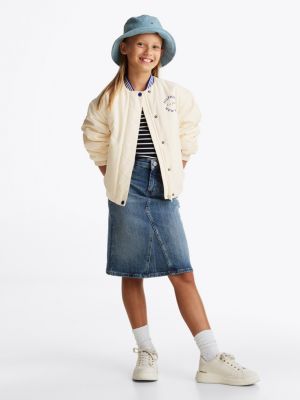 bomber varsity in raso multicolore da bambine tommy hilfiger