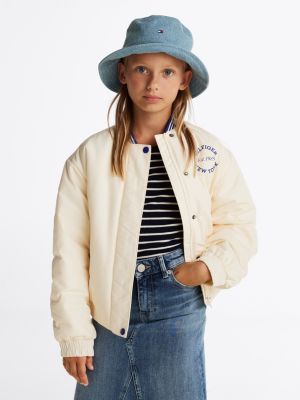 multi varsity-bomberjacke aus satin für mädchen - tommy hilfiger