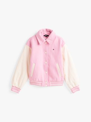 multi back logo varsity bomber jacket for girls tommy hilfiger