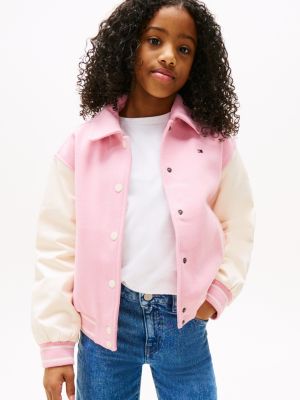 bomber universitaire à logo au dos multi pour filles tommy hilfiger