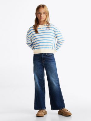 pullover relaxed fit a righe multicolore da bambine tommy hilfiger