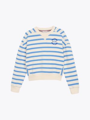 pullover relaxed fit a righe multicolore da bambine tommy hilfiger