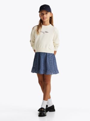 multi foulard print sweatshirt dress for girls tommy hilfiger