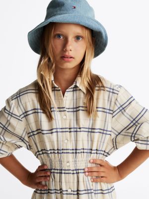 chemisier in velluto a quadri multicolore da bambine tommy hilfiger