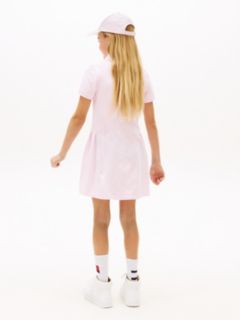 Essential Pleated Short Sleeve Polo Dress — Pink 4