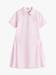 Essential Pleated Short Sleeve Polo Dress — Pink 5