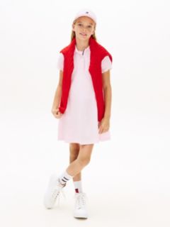 Essential Pleated Short Sleeve Polo Dress — Pink 1