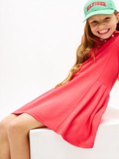 Essential Pleated Short Sleeve Polo Dress — Red 3