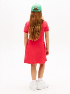 Essential Pleated Short Sleeve Polo Dress — Red 4