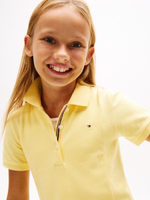 yellow pleated polo dress for girls tommy hilfiger