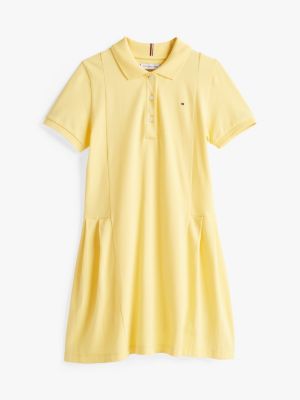 gelb polokleid mit falten für mädchen - tommy hilfiger