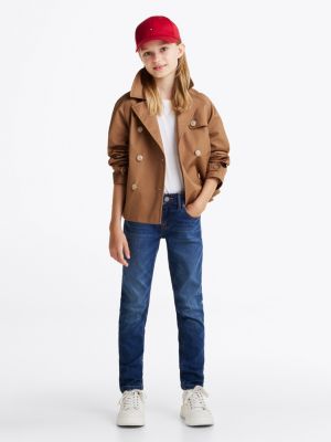 jean skinny nora délavé bleu pour filles tommy hilfiger