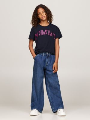 blue varsity logo relaxed t-shirt for girls tommy hilfiger