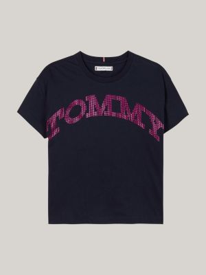 blue varsity logo relaxed t-shirt for girls tommy hilfiger