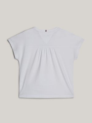 t-shirt adaptive con stella e logo bianco da bambine tommy hilfiger