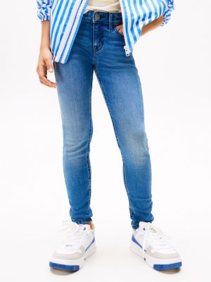 jeans nora skinny fit blu da bambine tommy hilfiger