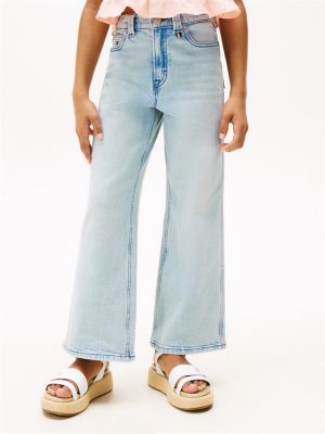 blau jeans mit bleached-effekt für mädchen - tommy hilfiger