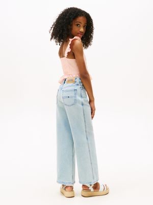 blue bleached jeans for girls tommy hilfiger