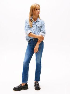 blau ausgestellte jeans für mädchen - tommy hilfiger