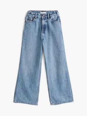 blue sequin flag wide leg jeans for girls tommy hilfiger