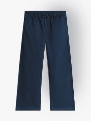 pantaloni larghi blu da bambine tommy hilfiger