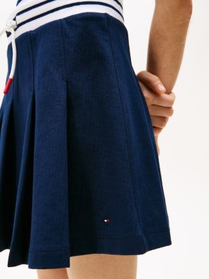 blau minirock mit falten-design für mädchen - tommy hilfiger