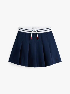 minigonna a pieghe blu da bambine tommy hilfiger