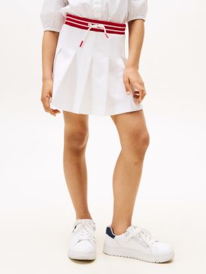 white pleated mini skirt for girls tommy hilfiger