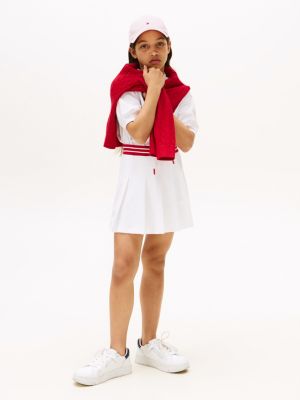 white pleated mini skirt for girls tommy hilfiger