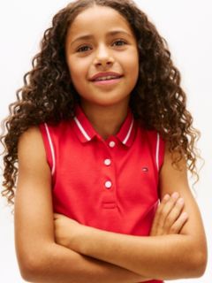 Essential Tipped Sleeveless Polo Shirt — Red 2