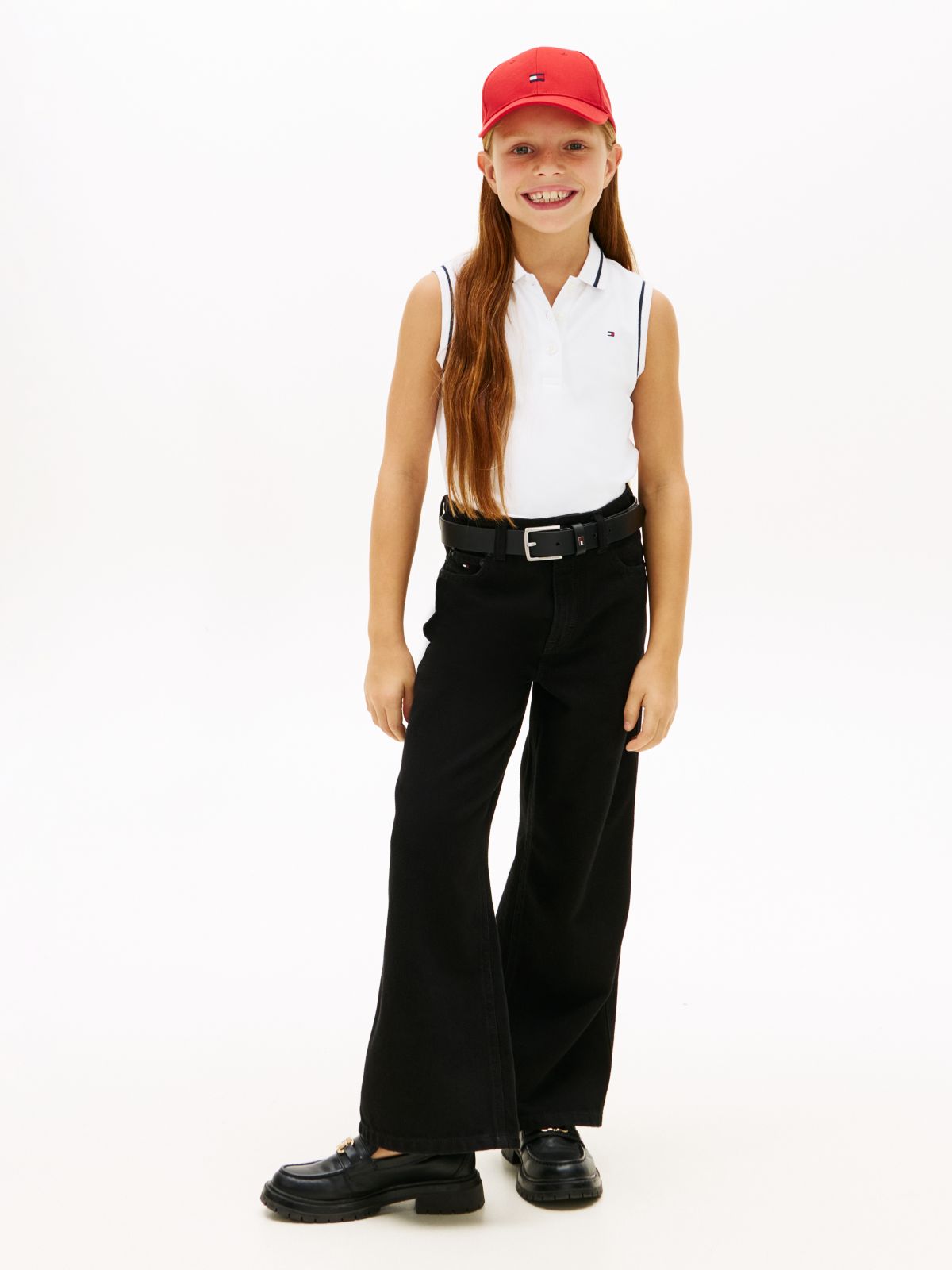Essential Tipped Sleeveless Polo Shirt — White