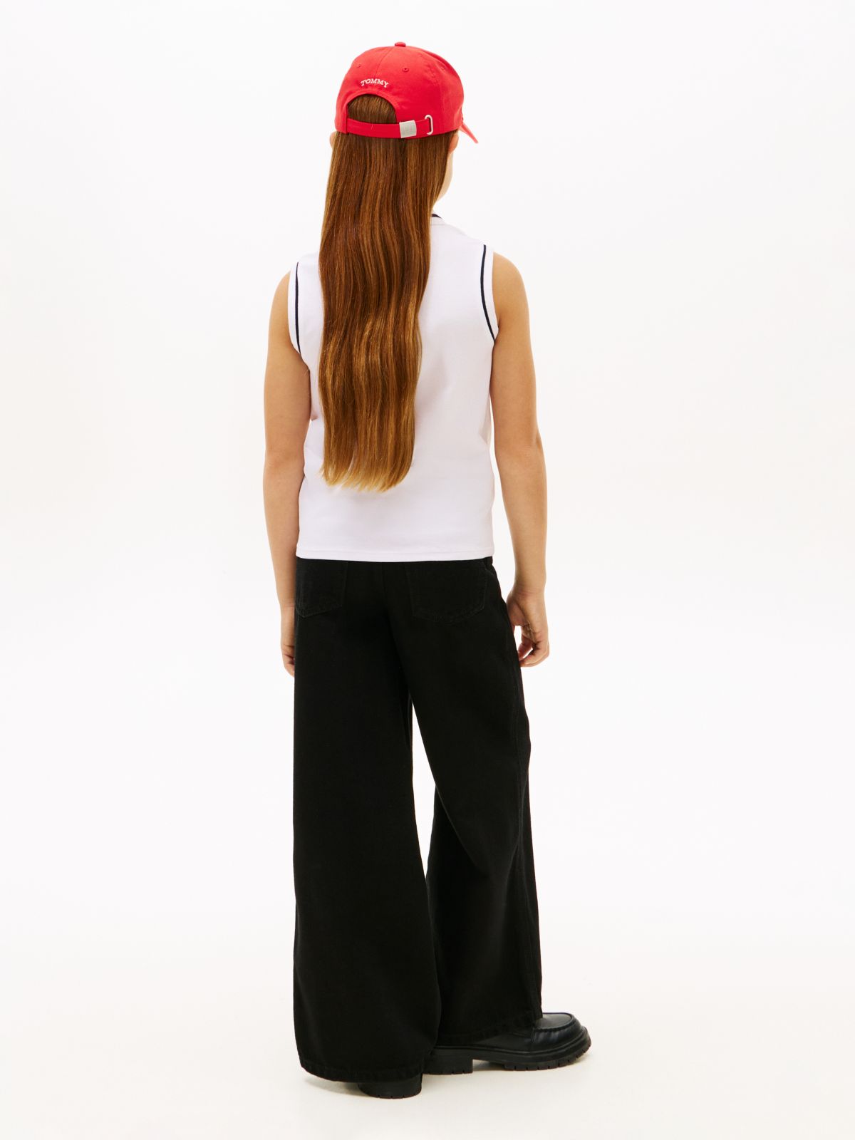 Essential Tipped Sleeveless Polo Shirt — White