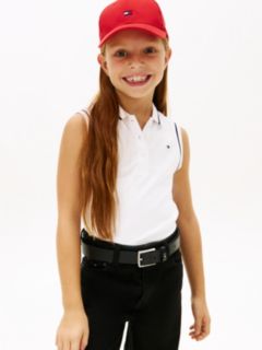 Essential Tipped Sleeveless Polo Shirt — White 1