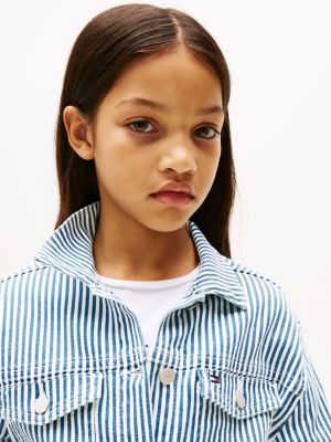 multi stripe denim overshirt for girls tommy hilfiger