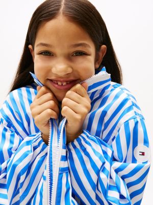 multi stripe relaxed windbreaker for girls tommy hilfiger