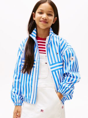 multi stripe relaxed windbreaker for girls tommy hilfiger