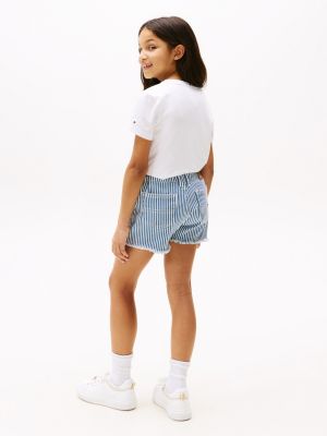 multi stripe denim shorts for girls tommy hilfiger