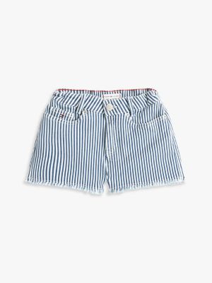 multi gestreifte shorts aus denim für mädchen - tommy hilfiger