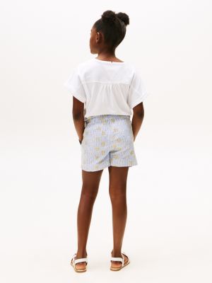 multi broderie anglaise stripe shorts for girls tommy hilfiger