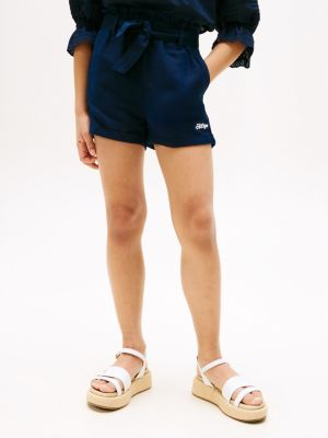 blau shorts aus leinenmix für mädchen - tommy hilfiger